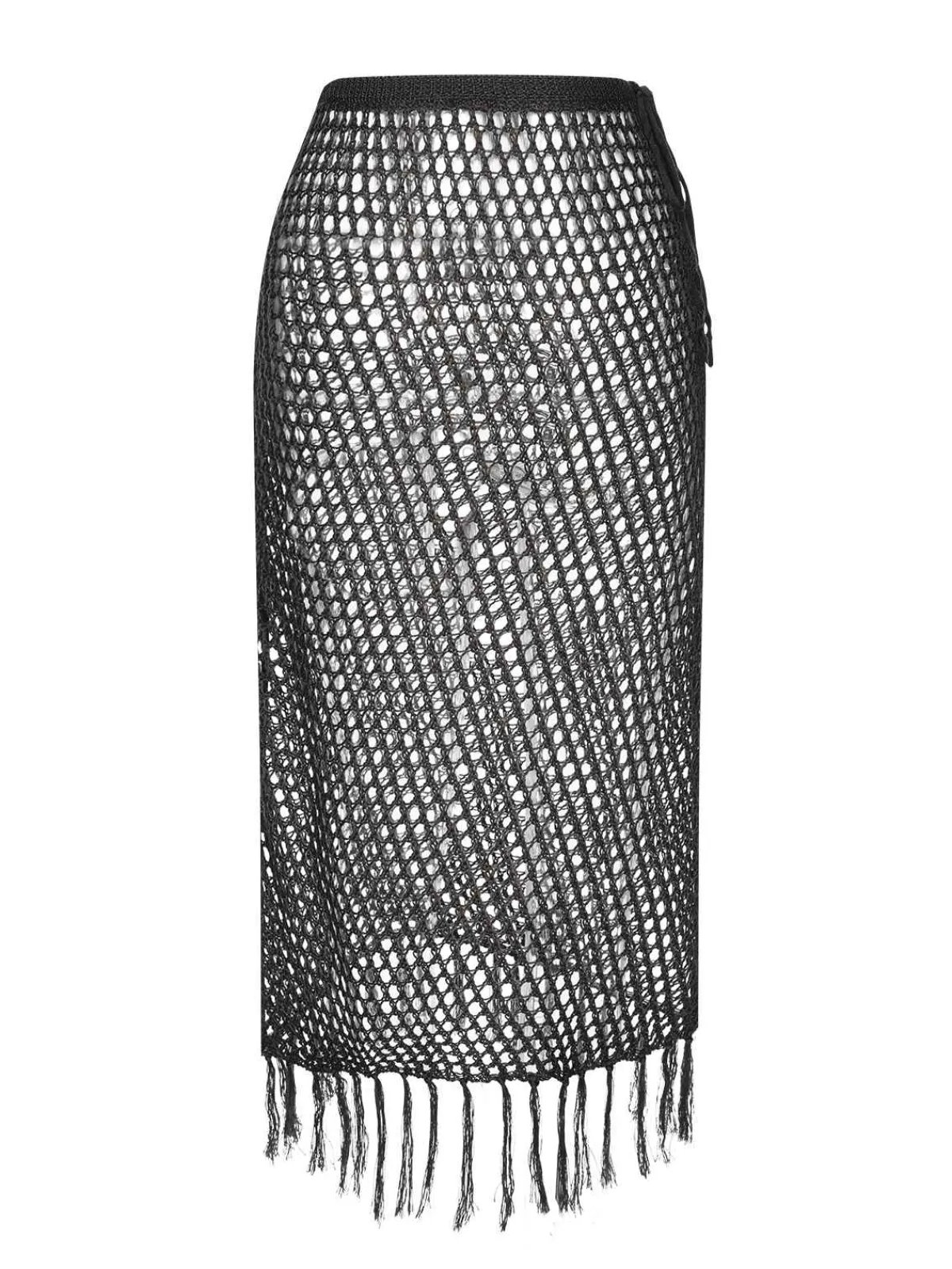 Fashion Retro Stage 1960s Hook Pattern Hollow Fringed Cover Up