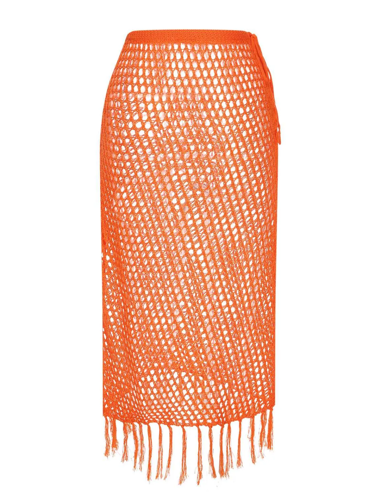 Fashion Retro Stage 1960s Hook Pattern Hollow Fringed Cover Up