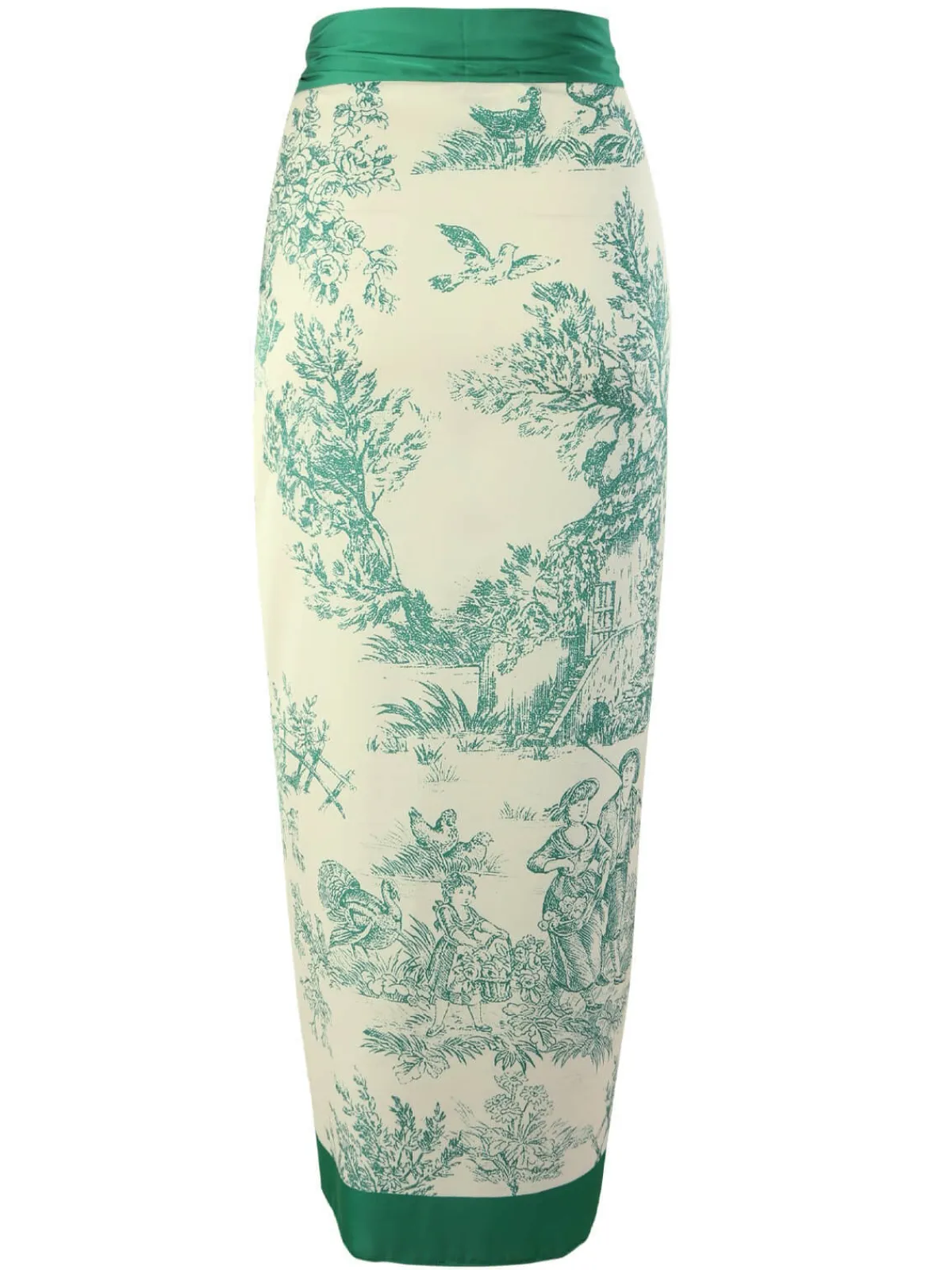 Fashion Retro Stage 1960s Ink Floral Patchwork Tie-Up Cover-Up