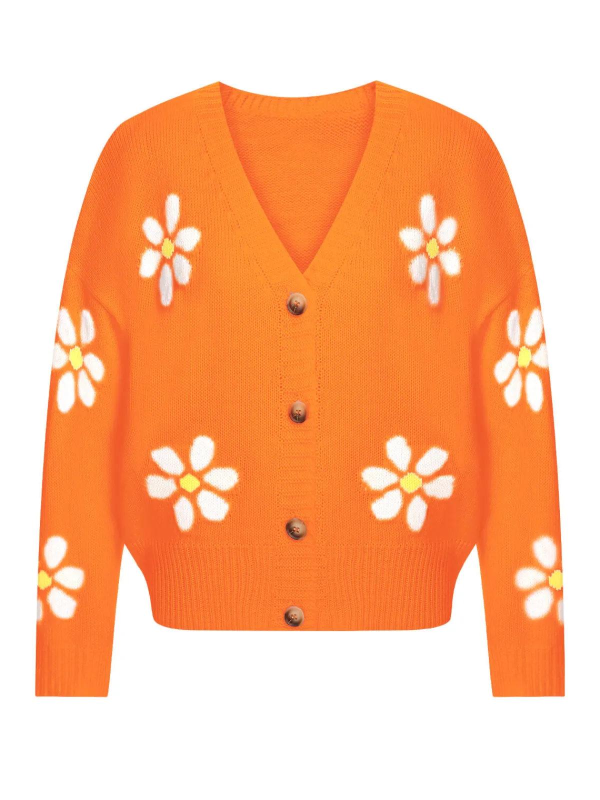 Clearance Retro Stage 1960s Jacquard Floral Knitted Cardigan