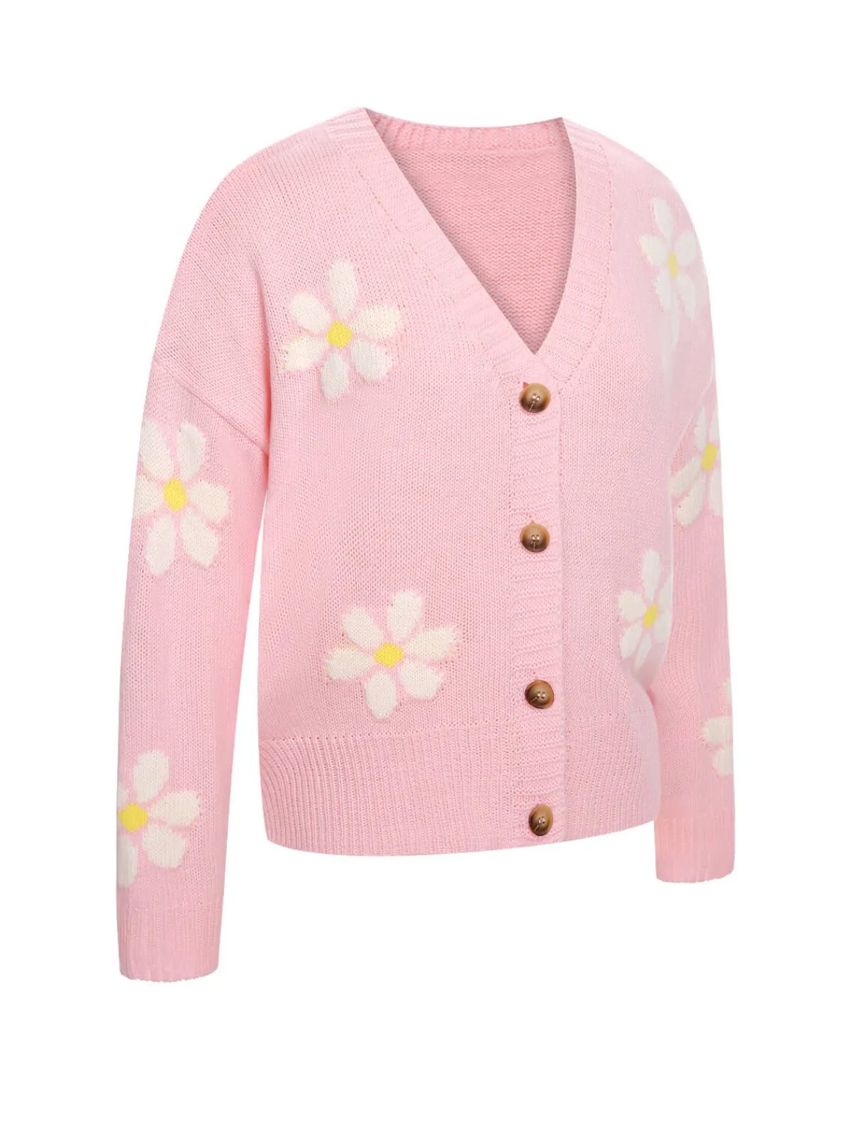 Clearance Retro Stage 1960s Jacquard Floral Knitted Cardigan