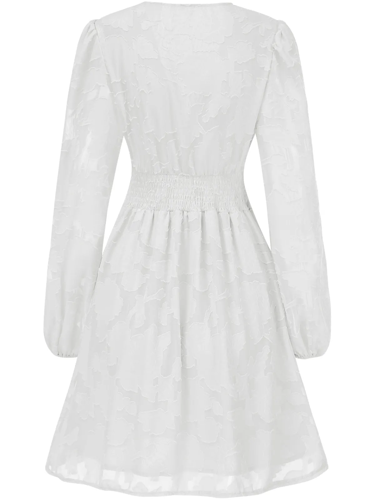 Sale Retro Stage 1960s Jaquard Floral Deep V-Neck Skater Dress