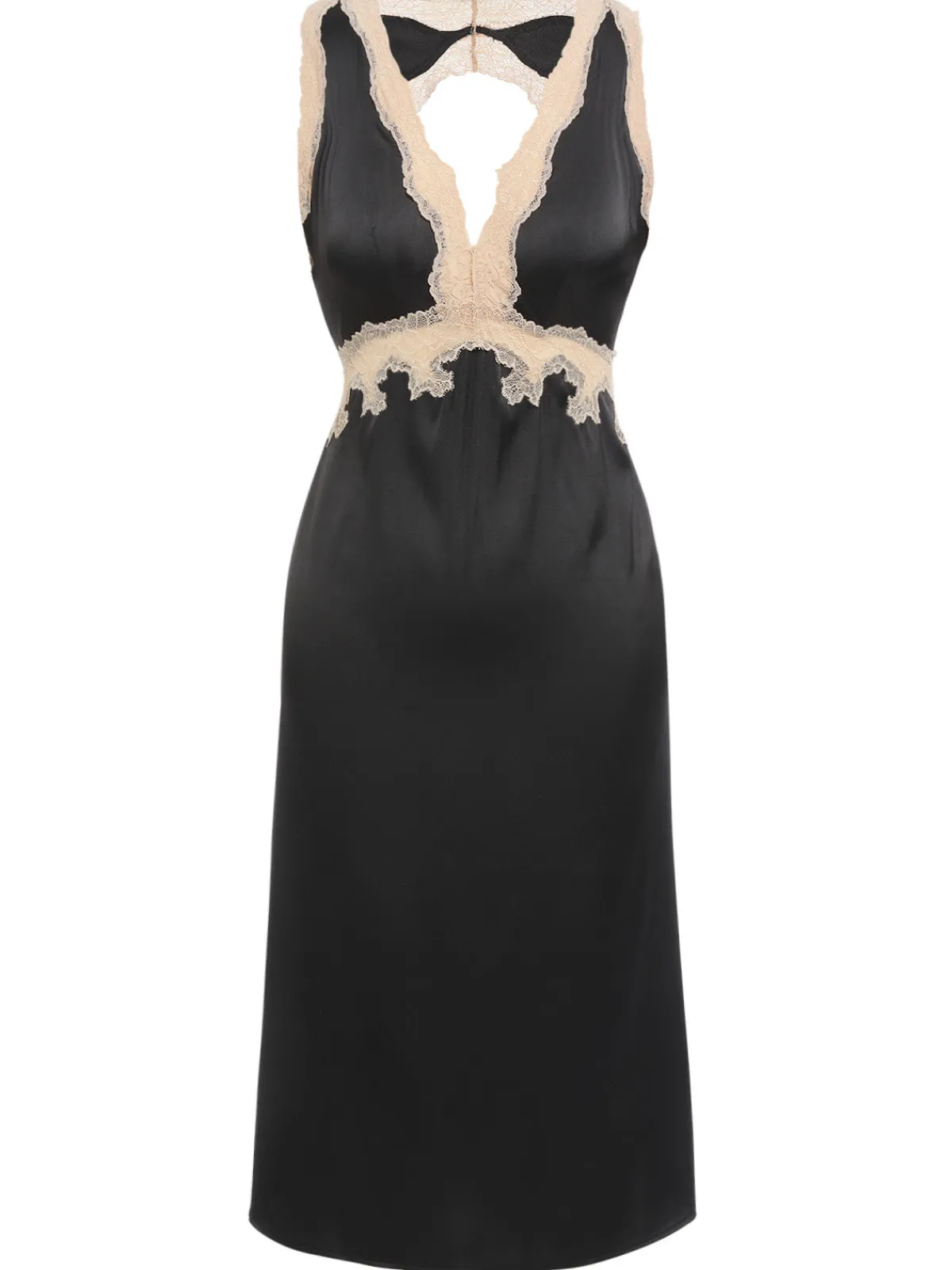 Best Retro Stage 1950s Lace Backless V-Neck Satin Sleepwear