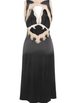 Best Retro Stage 1950s Lace Backless V-Neck Satin Sleepwear