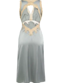 Best Retro Stage 1950s Lace Backless V-Neck Satin Sleepwear
