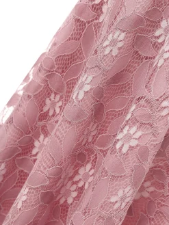 Discount Retro Stage 1950s Lace Cold Shoulder Ruffle Dress