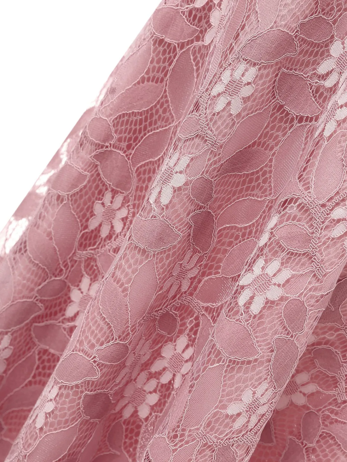 New Retro Stage 1950s Lace Cold Shoulder Ruffle Dress