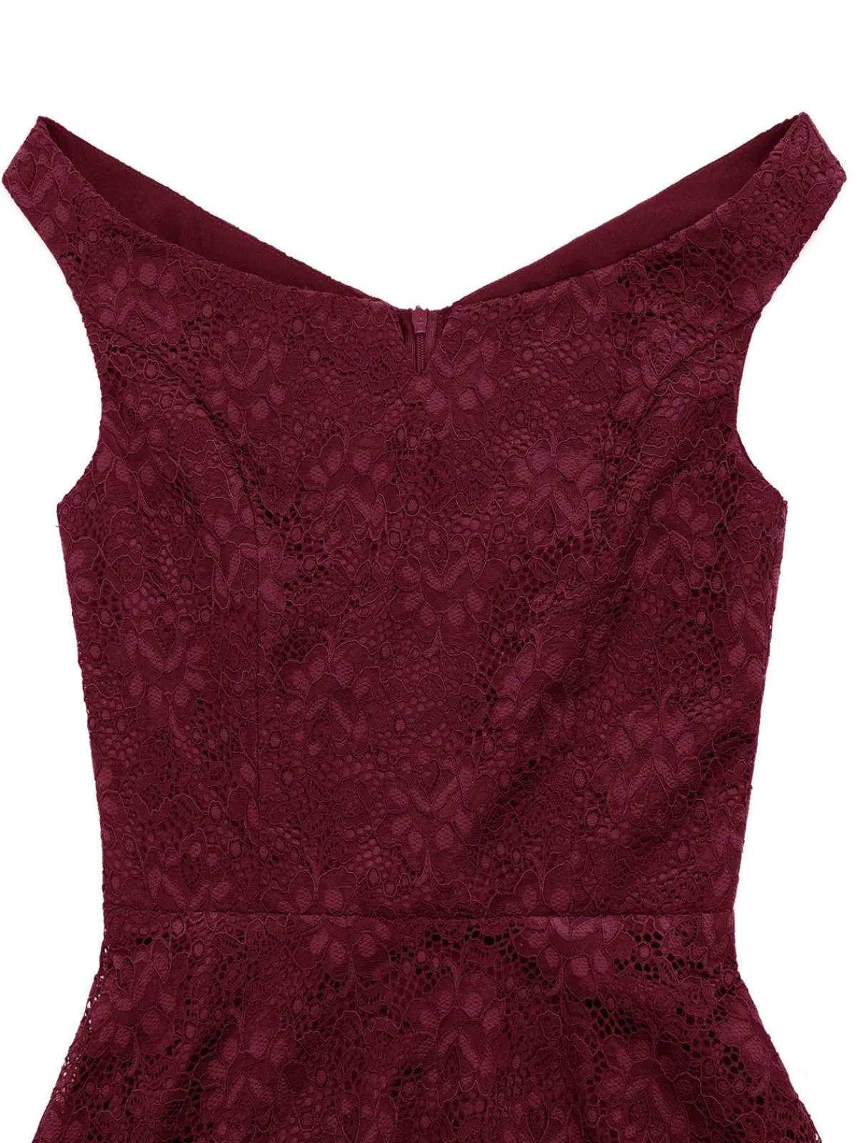 Sale Retro Stage 1950s Lace Floral Swing Dress Wine red