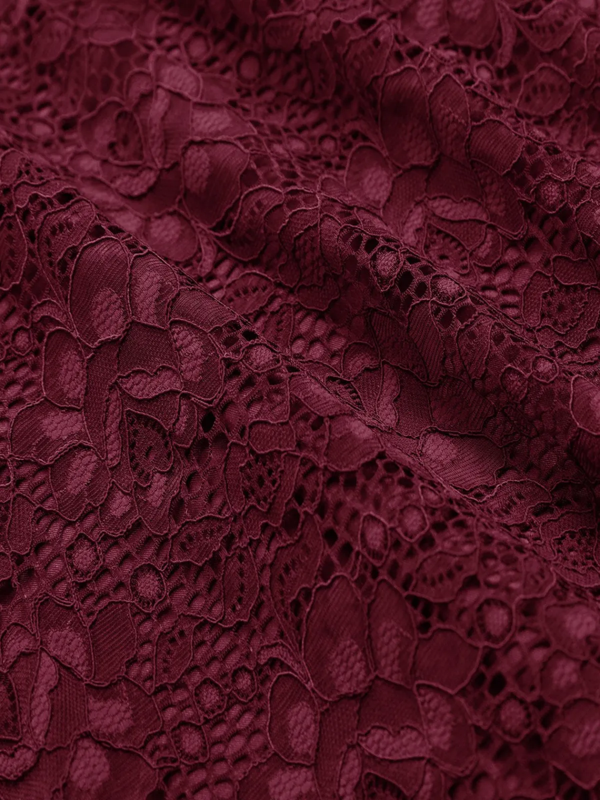 Sale Retro Stage 1950s Lace Floral Swing Dress Wine red