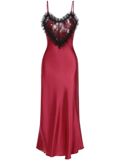 Clearance Retro Stage 1930s Lace Heart Satin Suspender Nightdress