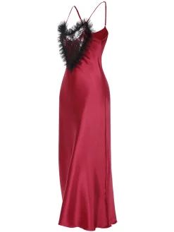 Clearance Retro Stage 1930s Lace Heart Satin Suspender Nightdress