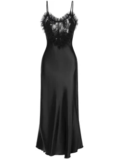 Clearance Retro Stage 1930s Lace Heart Satin Suspender Nightdress