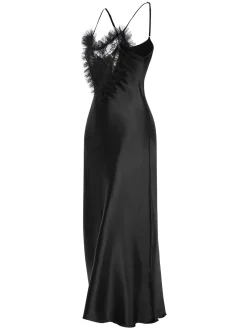 Clearance Retro Stage 1930s Lace Heart Satin Suspender Nightdress