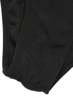 Hot Retro Stage 1930s Lace Knitted One-Piece Swimsuit Black