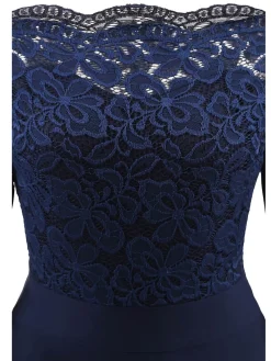 Hot Retro Stage 1950s Lace Off Shoulder Dress