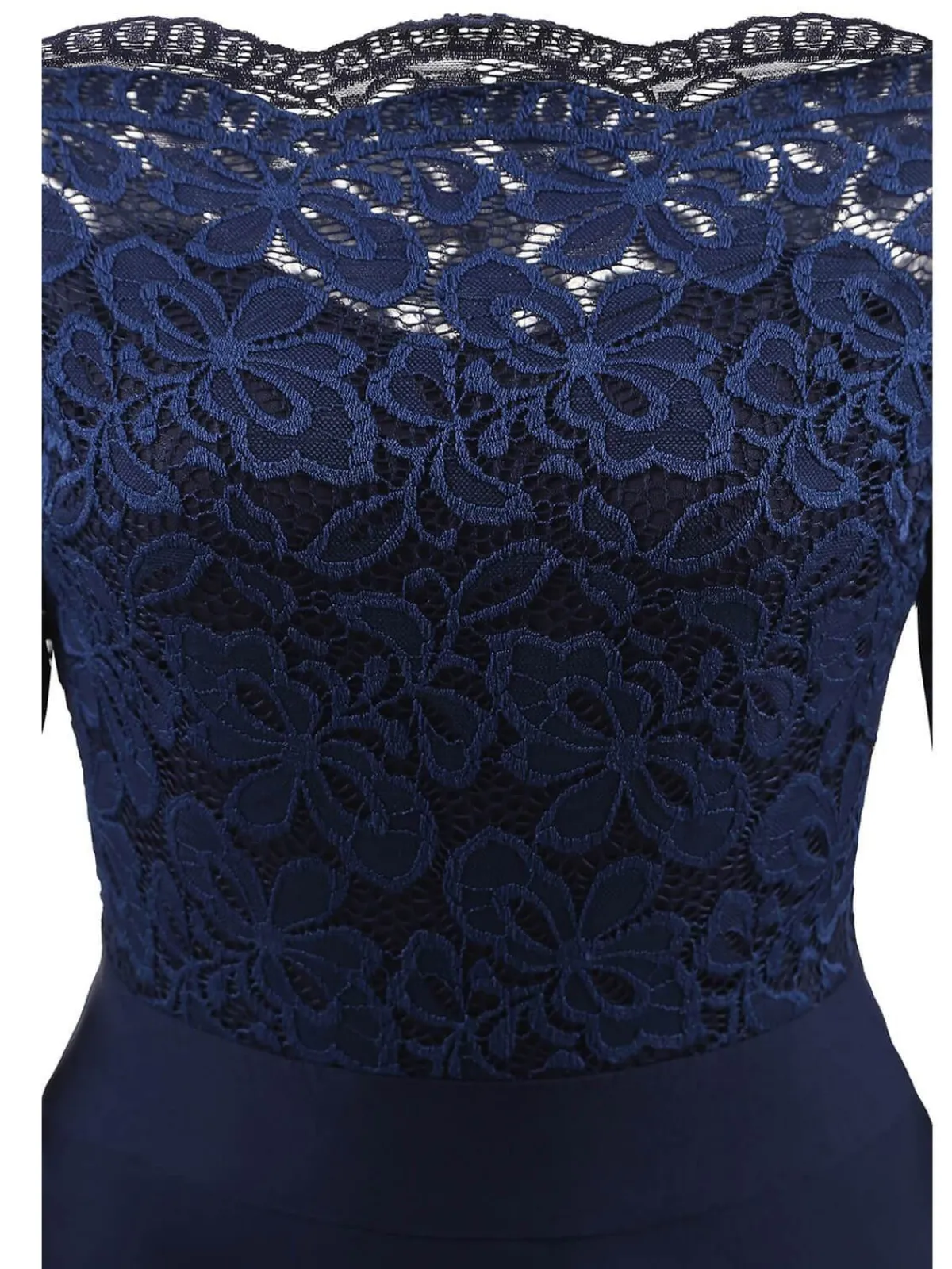 Hot Retro Stage 1950s Lace Off Shoulder Dress