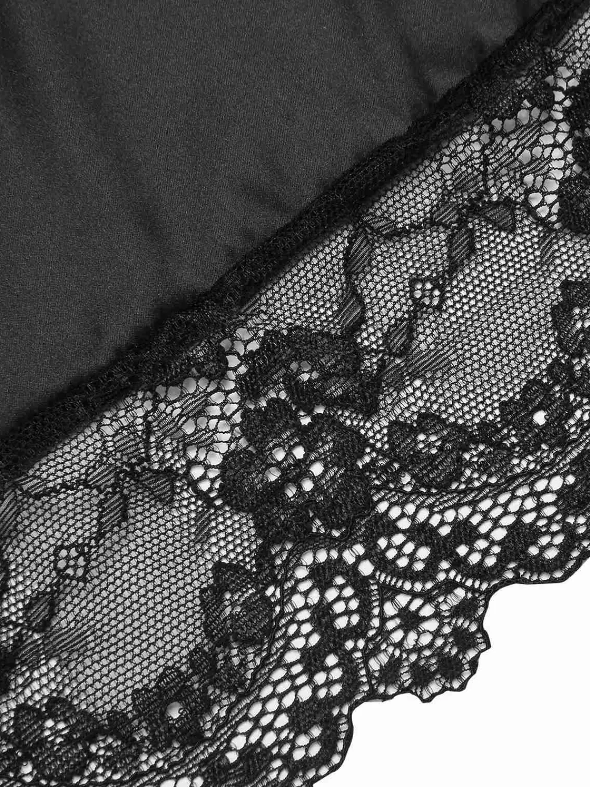 Fashion Retro Stage 1970s Lace Patchwork Spaghetti Straps Nightgown