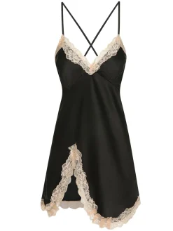 Discount Retro Stage 1950s Lace Patchwork Suspender Sleepwear