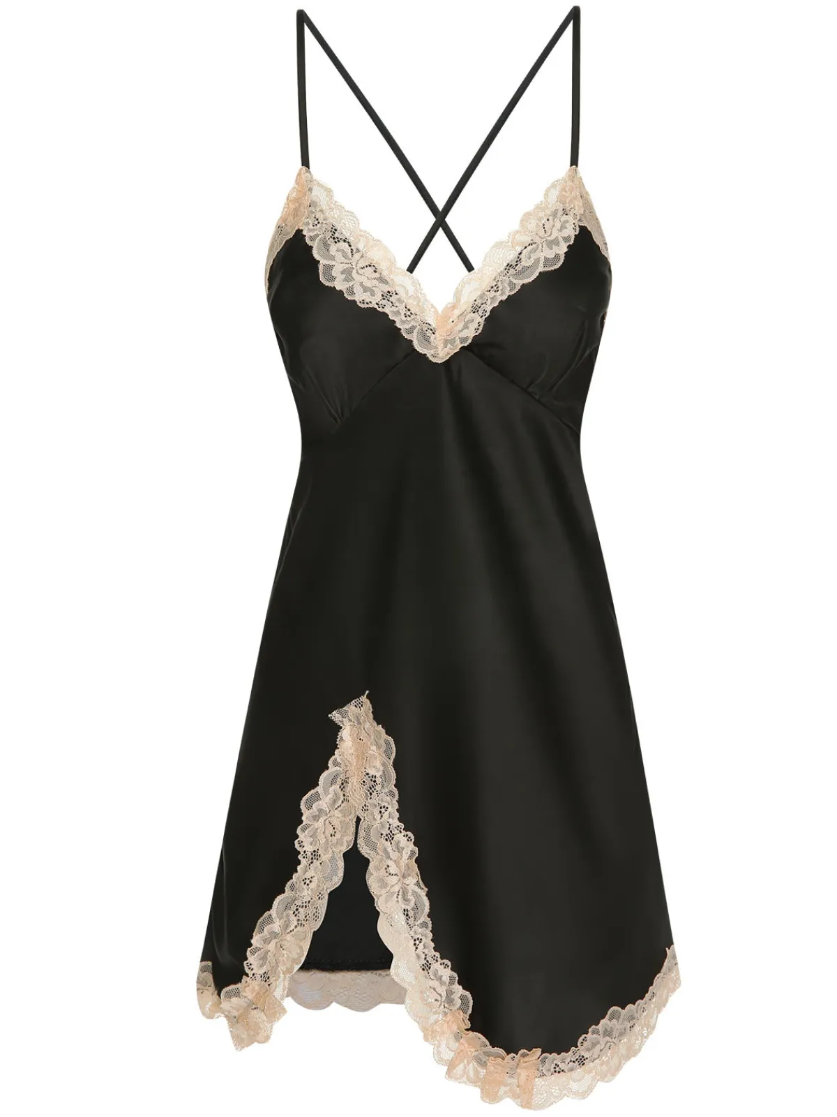 Discount Retro Stage 1950s Lace Patchwork Suspender Sleepwear