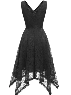 Online Retro Stage 1950s Lace Pointed Hem Swing Dress