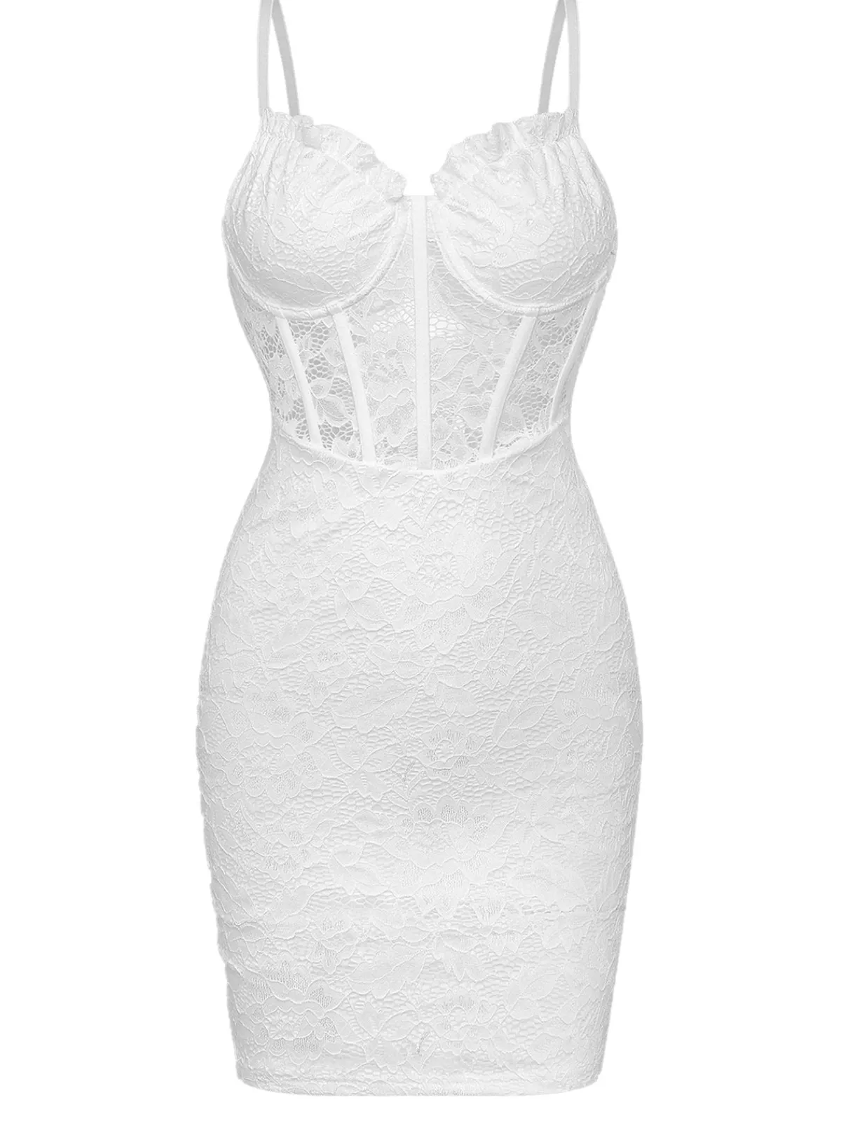 Sale Retro Stage 1960s Lace Suspender Corset Bodycon Dress