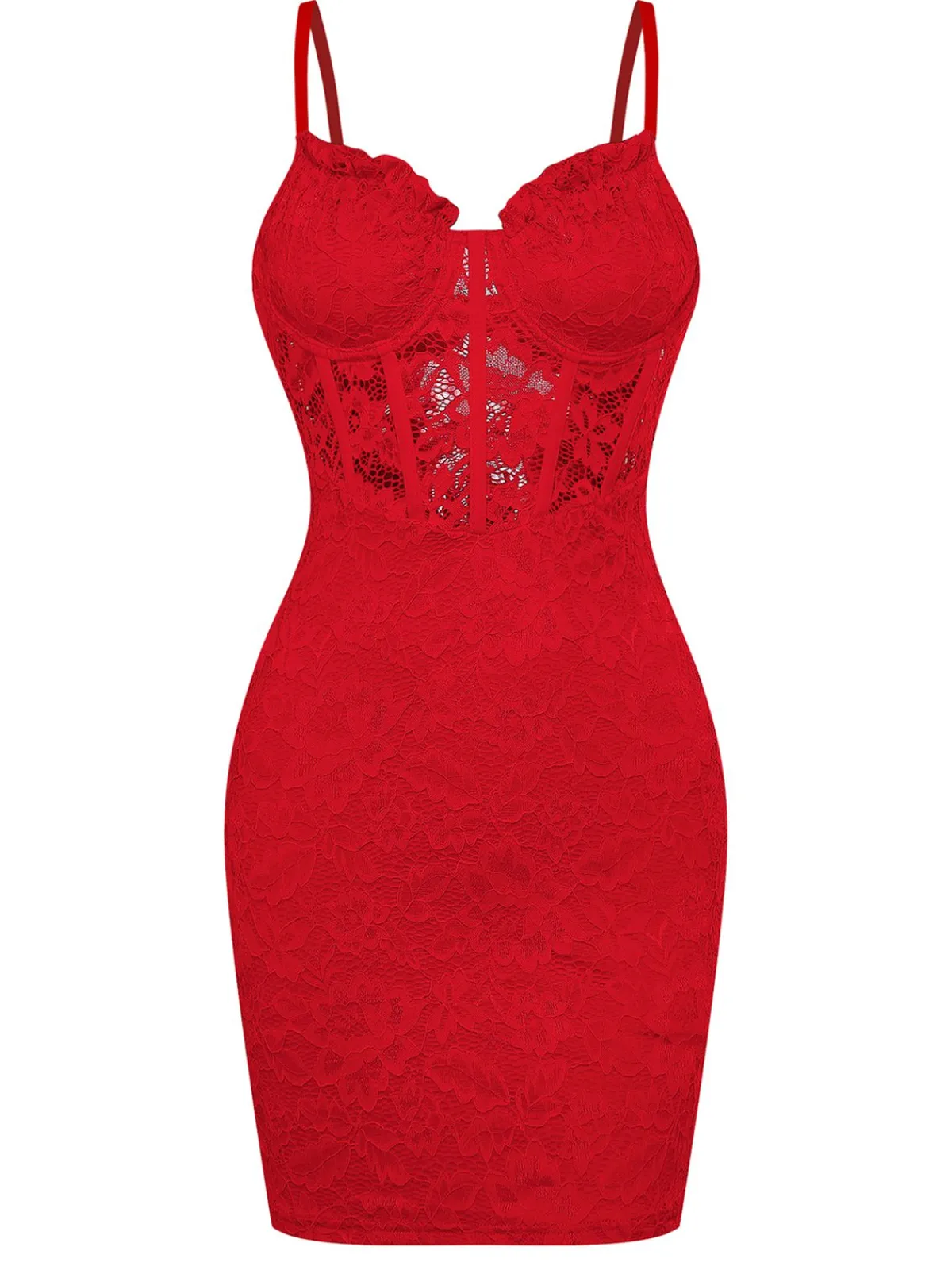 Sale Retro Stage 1960s Lace Suspender Corset Bodycon Dress
