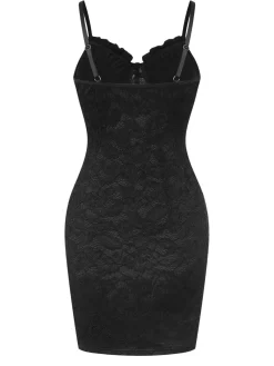 Sale Retro Stage 1960s Lace Suspender Corset Bodycon Dress