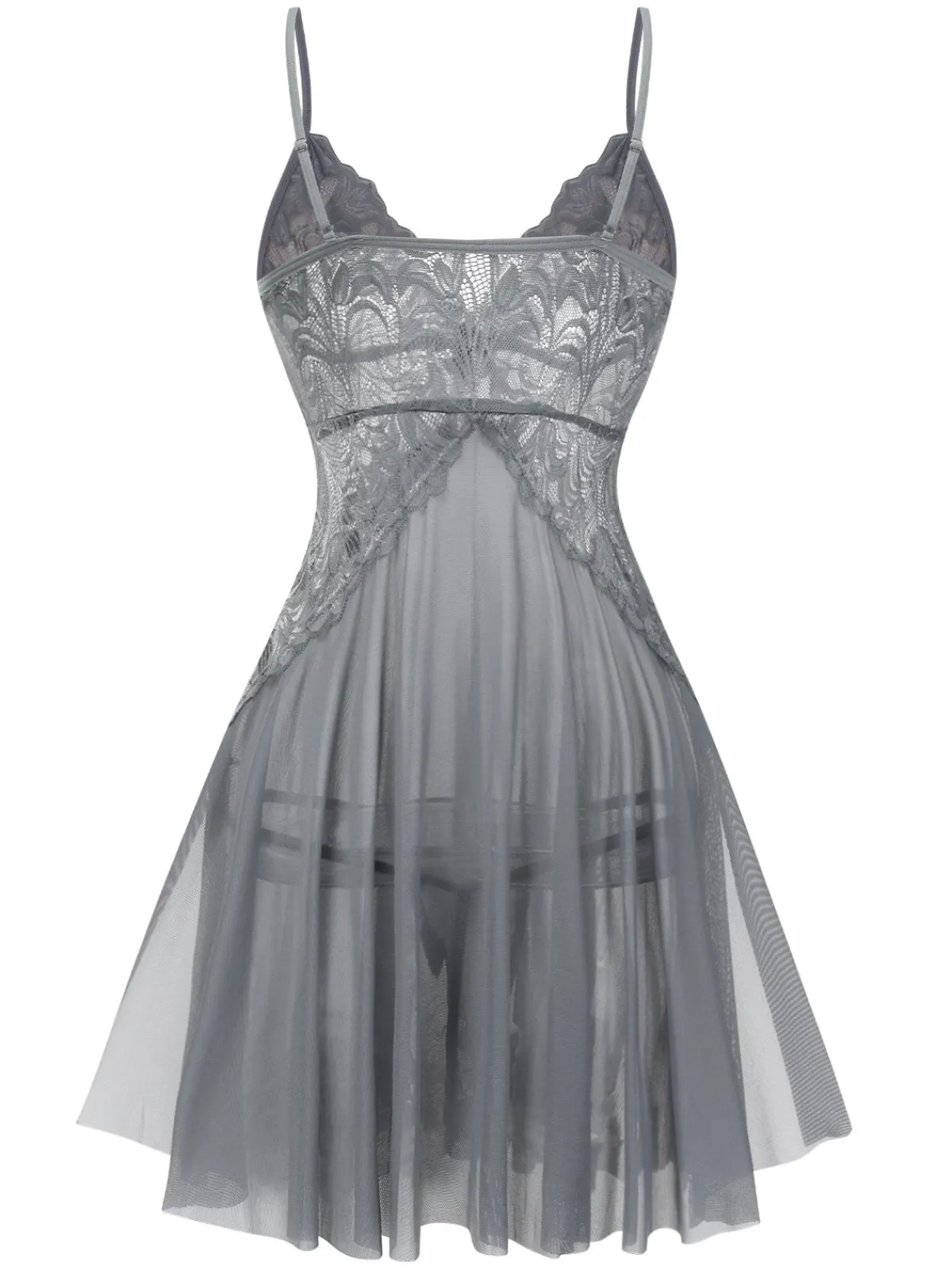 Hot Retro Stage 1940s Lace Suspender Sheer Nightgown
