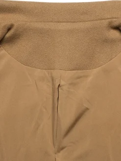 Best Retro Stage 1940s Lapel Double-Breasted Pocket A-Line Coat Light Khaki