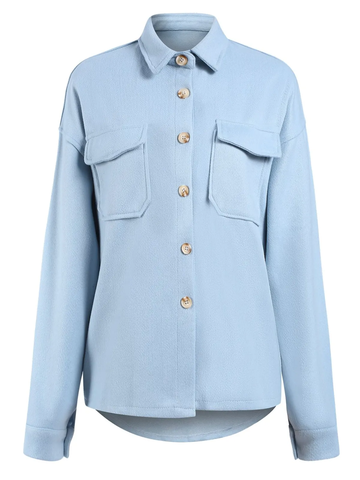 Discount Retro Stage 1960s Lapel Pocketed Solid Coat
