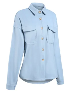 Discount Retro Stage 1960s Lapel Pocketed Solid Coat