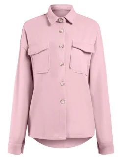 Discount Retro Stage 1960s Lapel Pocketed Solid Coat