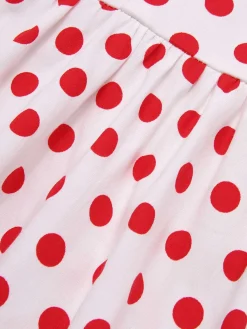 Discount Retro Stage 1940s Lapel Polka Dots Sleeveless Dress