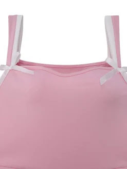 Fashion Retro Stage 1950s Layered Hem Contrast Bow Strap Dress
