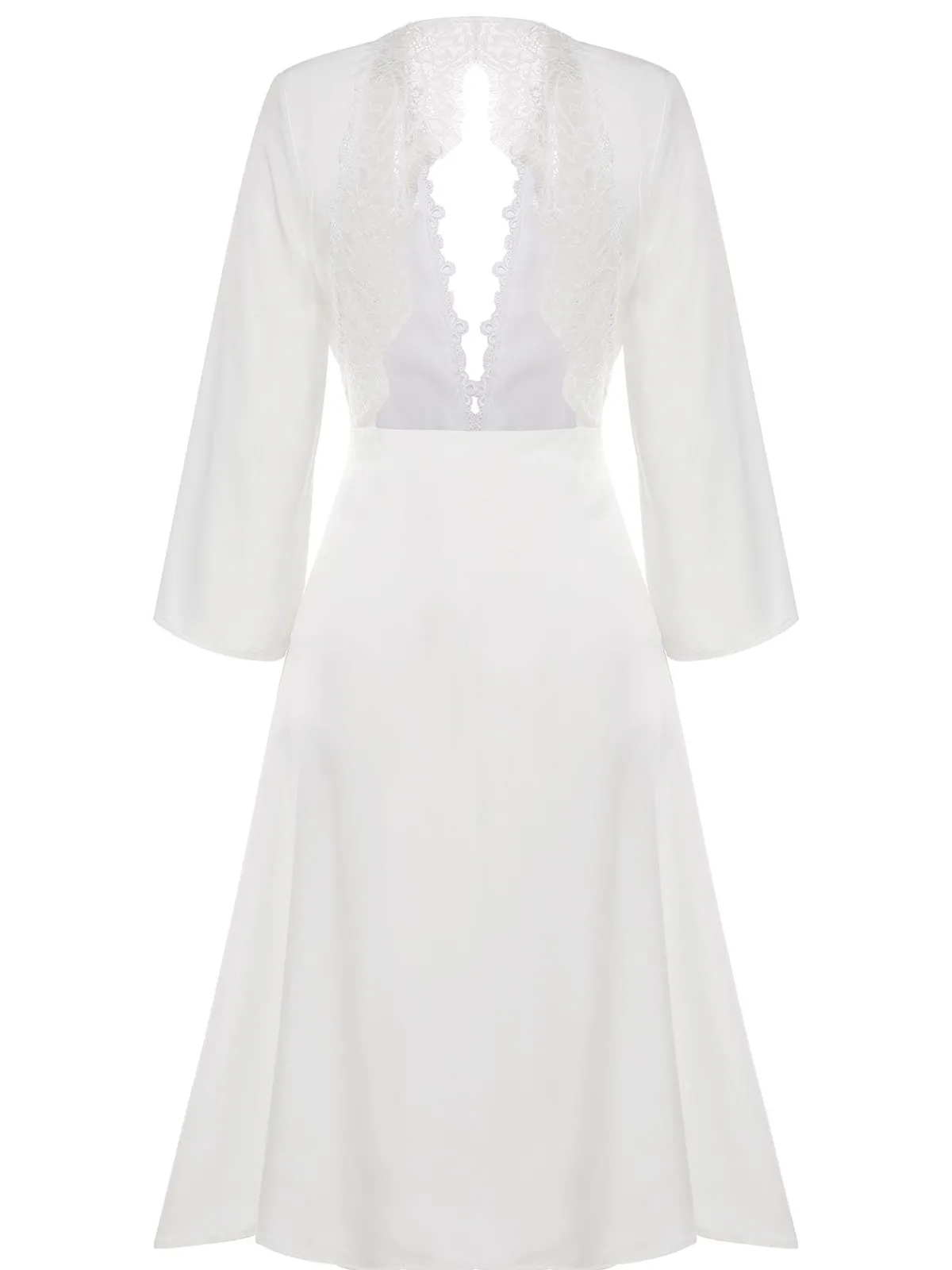Hot Retro Stage 1950s Long Ice Silk Backless Nightgown