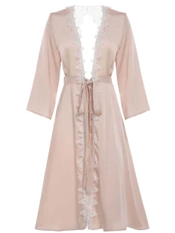 Hot Retro Stage 1950s Long Ice Silk Backless Nightgown