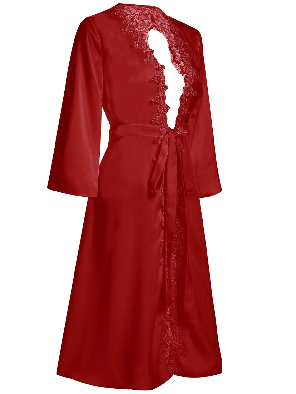 Hot Retro Stage 1950s Long Ice Silk Backless Nightgown