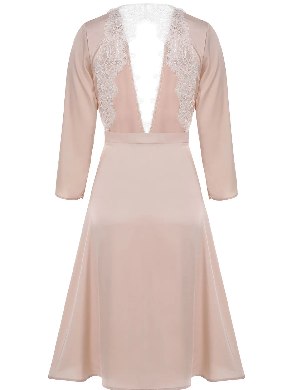 Hot Retro Stage 1950s Long Ice Silk Backless Nightgown