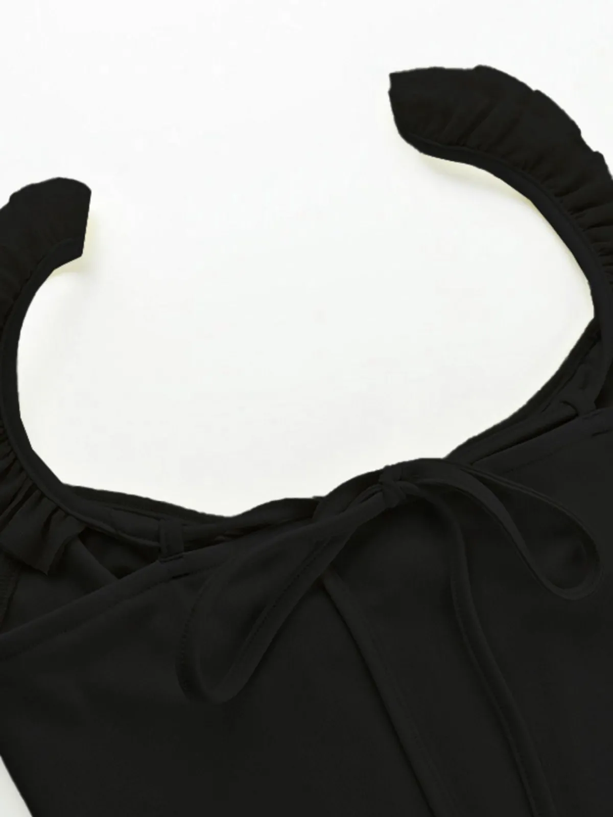 New Retro Stage 1960s Mesh Patchwork Ruffled Corset Camisole