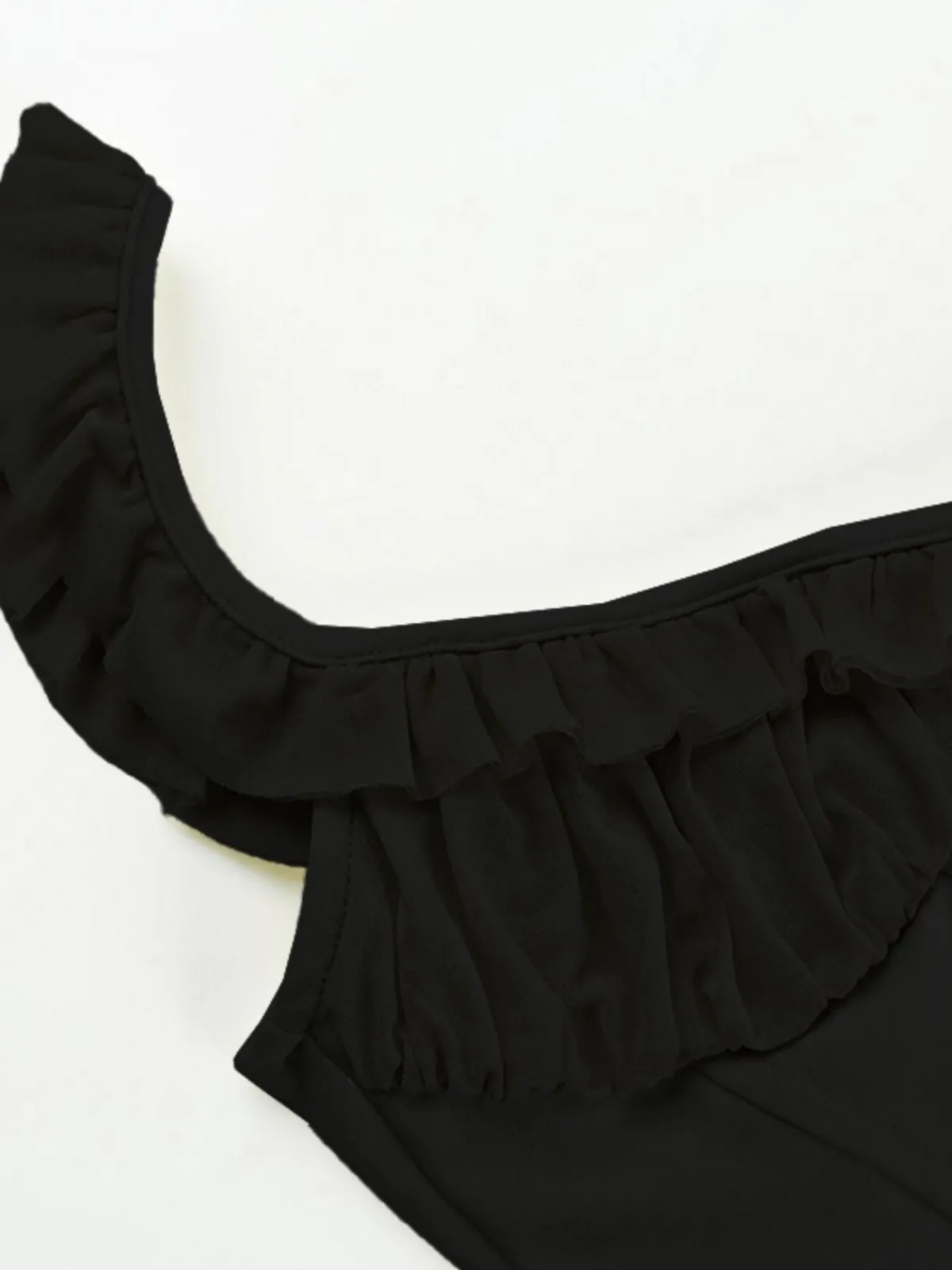 New Retro Stage 1960s Mesh Patchwork Ruffled Corset Camisole
