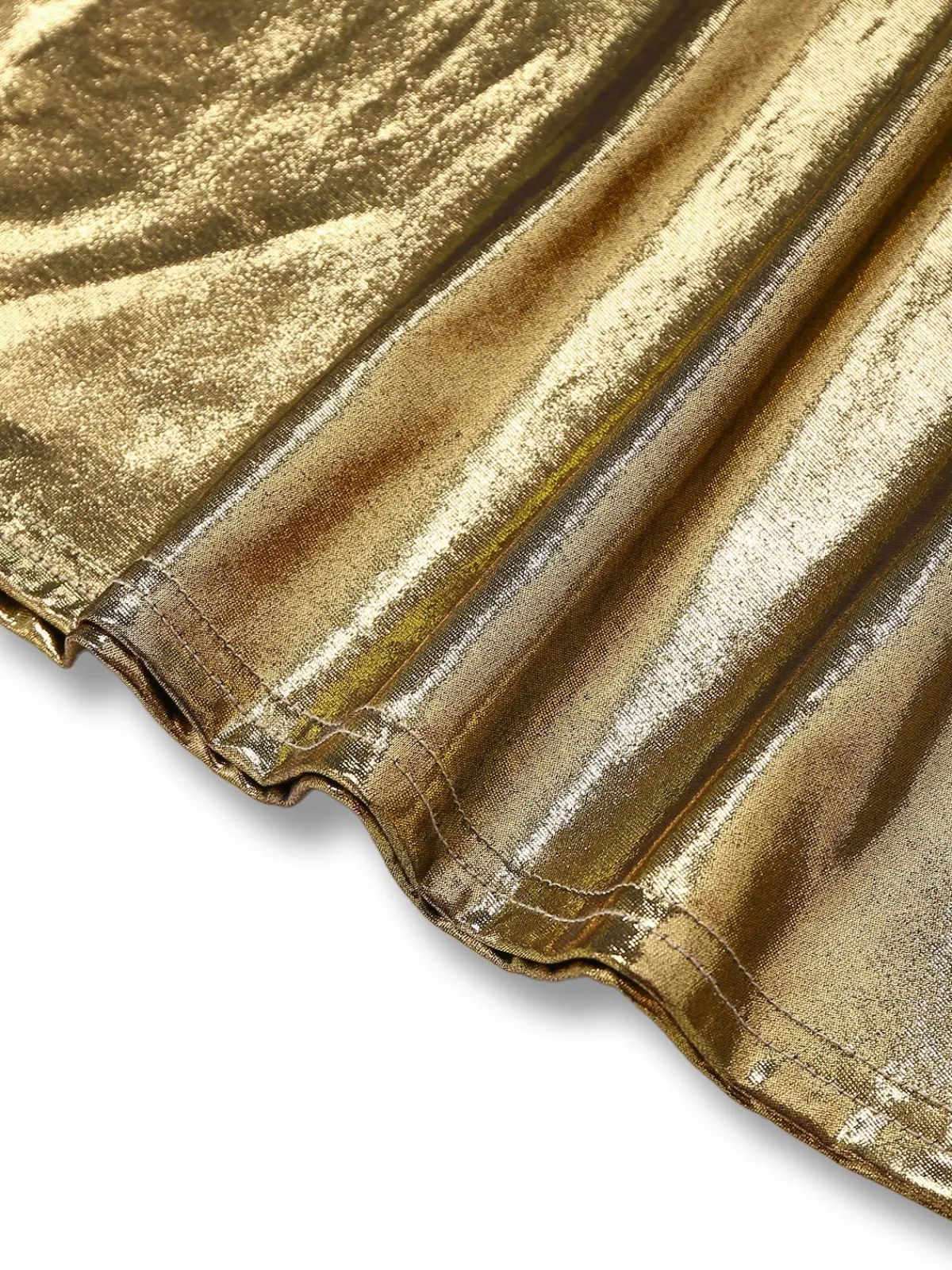 Online Retro Stage 1970s Metallic Disco Halter Belted Jumpsuit