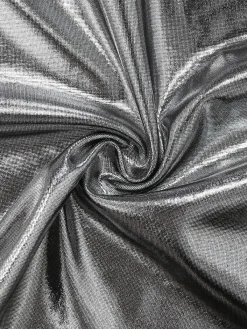 Hot Retro Stage 1970s Metallic V-Neck Pleated Mini Dress