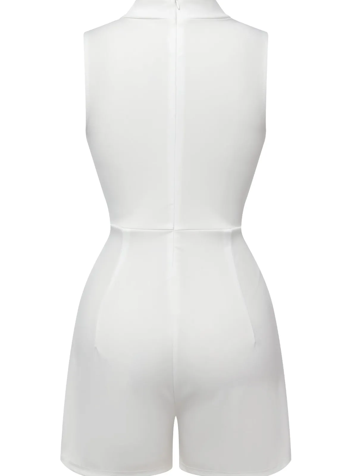New Retro Stage 1950s Mock Neck Floral Embroidered Cutout Romper