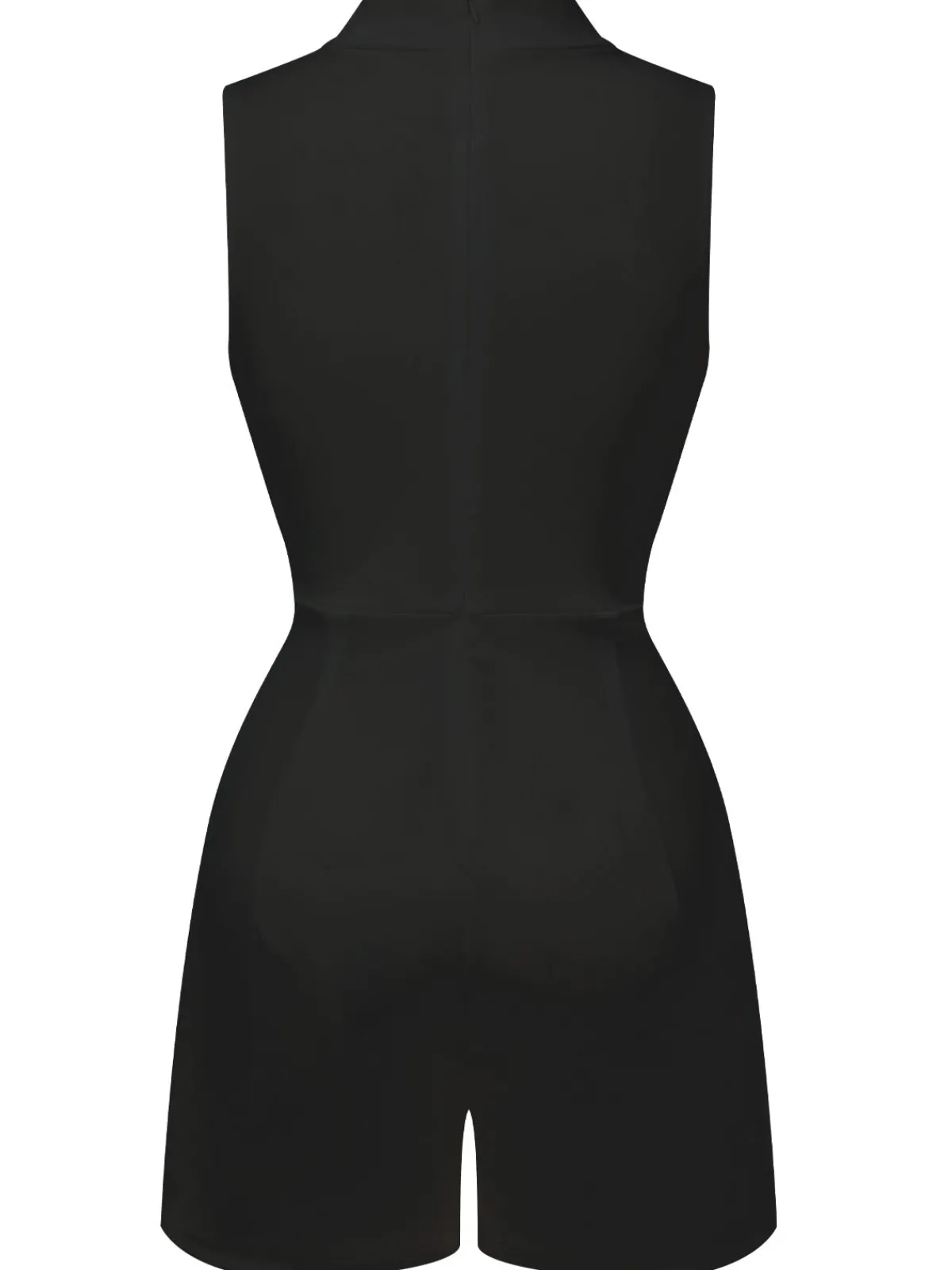 New Retro Stage 1950s Mock Neck Floral Embroidered Cutout Romper