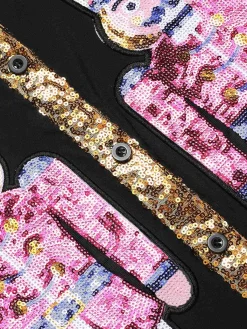 Hot Retro Stage 1970s Nutcracker Lapel Sequin Dress