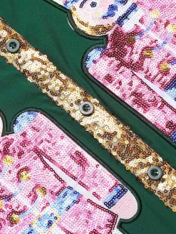 Hot Retro Stage 1970s Nutcracker Lapel Sequin Dress