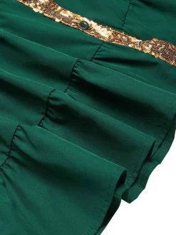 Hot Retro Stage 1970s Nutcracker Lapel Sequin Dress
