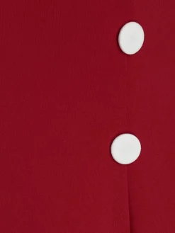 Sale Retro Stage 1950s Off Shoulder Button Embellished Dress