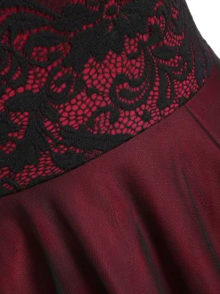 Online Retro Stage 1950s Off Shoulder Lace Swing Dress