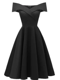 Hot Retro Stage 1950s Off Shoulder Swing Dress